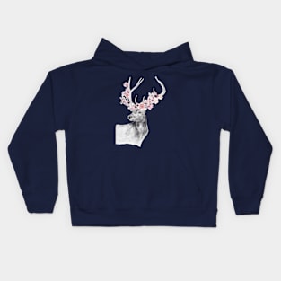 A Buck Watercolor Portrait Kids Hoodie